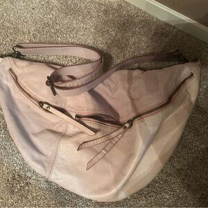 Pink Leather Hobo Bag